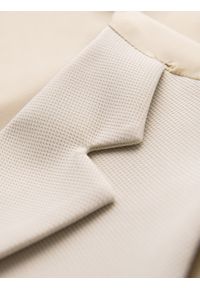 Ombre Clothing - Dopasowana elegancka męska kamizelka z elastanem i klapami – beżowa V2 OM-BLZV-0145 - XXL. Kolor: beżowy. Materiał: elastan. Wzór: gładki, jednolity. Styl: elegancki #5