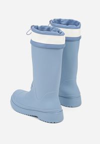 Born2be - Niebieskie Kalosze ze Ściąganą Cholewką i Napisem Oveslia. Okazja: na co dzień. Kolor: niebieski. Materiał: jeans. Szerokość cholewki: normalna. Wzór: napisy. Sezon: wiosna. Styl: casual, klasyczny #7