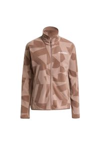 Adidas - Bluza Terrex Multi Printed Full-Zip Fleece. Kolor: wielokolorowy, beżowy, brązowy. Materiał: polar, materiał
