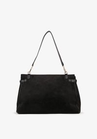 Born2be - Czarna Elegancka Torebka Listonoszka na Ramię z Imitacji Zamszu Senesse. Kolor: czarny. Materiał: zamszowe. Styl: elegancki. Rodzaj torebki: na ramię #4
