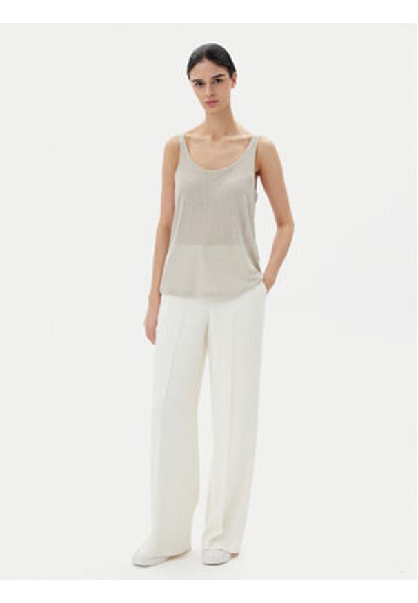 only - ONLY Top Frida 15194667 Beżowy Regular Fit. Kolor: beżowy. Materiał: syntetyk