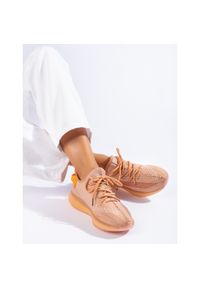 SHELOVET Tekstylne Sneakersy Na Platformie pomarańczowe. Kolor: pomarańczowy. Obcas: na platformie #2
