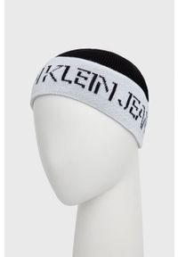 Calvin Klein Jeans Czapka wełniana kolor czarny z cienkiej dzianiny K60K608676.4890. Kolor: czarny. Materiał: wełna, dzianina #3
