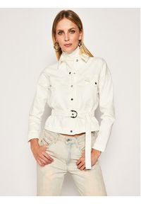 Patrizia Pepe Kurtka jeansowa 2J2309/A6W8-W146 Biały Regular Fit. Kolor: biały. Materiał: jeans, bawełna