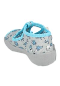Befado obuwie dziecięce 213P127 niebieskie szare. Nosek buta: otwarty. Kolor: szary, wielokolorowy, niebieski. Materiał: bawełna, tkanina