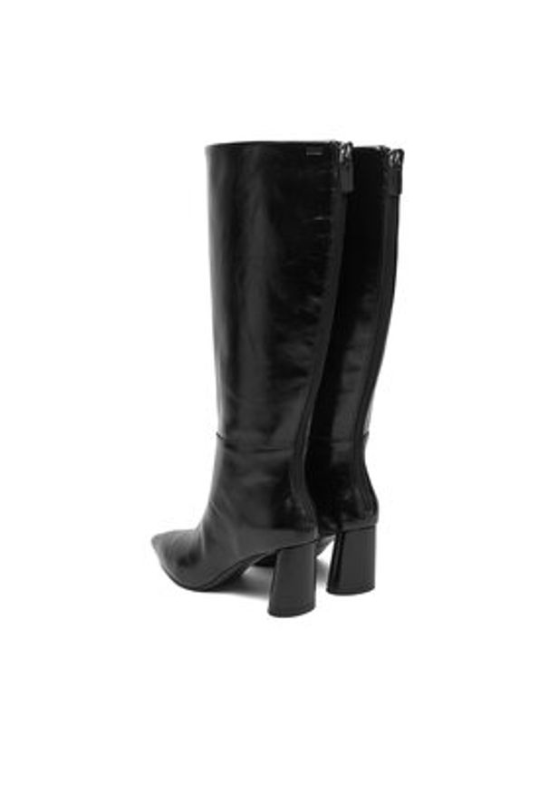 BOSS Kozaki Gracey 50552785 Czarny. Kolor: czarny. Materiał: skóra