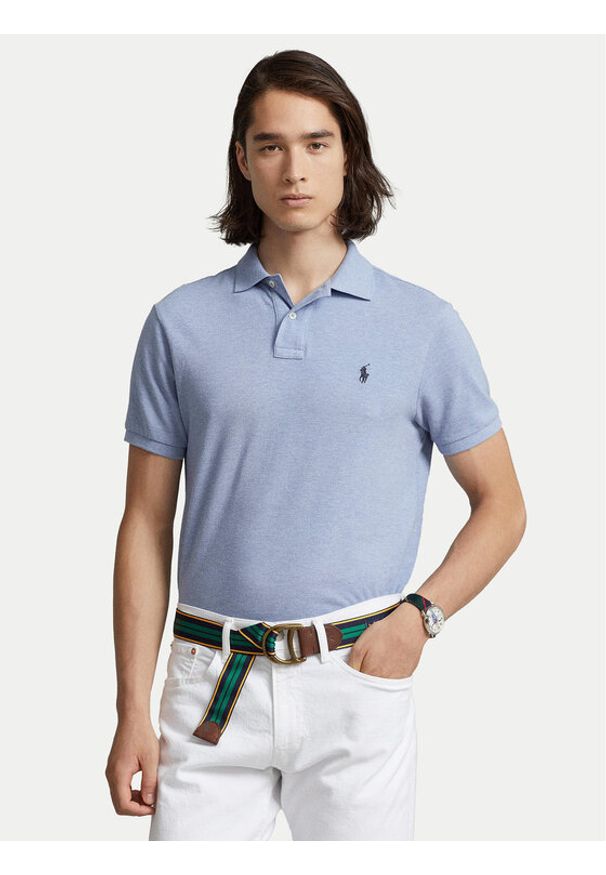 Polo Ralph Lauren Polo 710666998007 Niebieski Custom Slim Fit. Typ kołnierza: polo. Kolor: niebieski. Materiał: bawełna