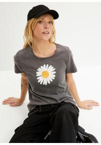bonprix - T-shirt z czystej bawełny organicznej. Kolor: szary. Materiał: bawełna. Wzór: nadruk #1