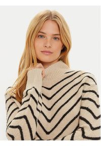 Brave Soul Golf LK-125CHAZ Beżowy Regular Fit. Typ kołnierza: golf. Kolor: beżowy. Materiał: syntetyk #2