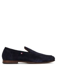 TOMMY HILFIGER - Tommy Hilfiger Półbuty Hilfiger Flexible Suede Loafer FM0FM05496 Granatowy. Kolor: niebieski. Materiał: zamsz, skóra