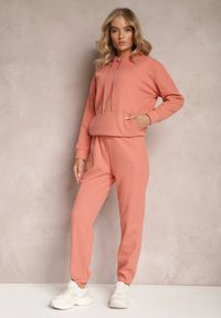 Renee - Pomarańczowy 2-częściowy Komplet Dresowy z Bluzą i Spodniami Orifira. Kolor: pomarańczowy. Materiał: dresówka
