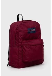 JanSport - Jansport plecak kolor bordowy duży gładki. Kolor: czerwony. Materiał: poliester. Wzór: gładki #5