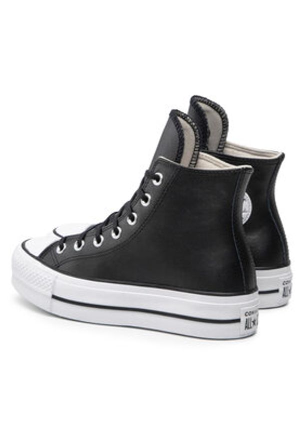 Converse Trampki Chuck Taylor All Star Lift Clean Hi 561675C Czarny. Kolor: czarny. Materiał: skóra
