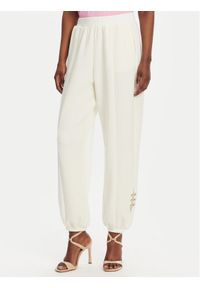 Liu Jo Sport Spodnie dresowe TA5229 J4869 Biały Relaxed Fit. Kolor: biały. Materiał: syntetyk
