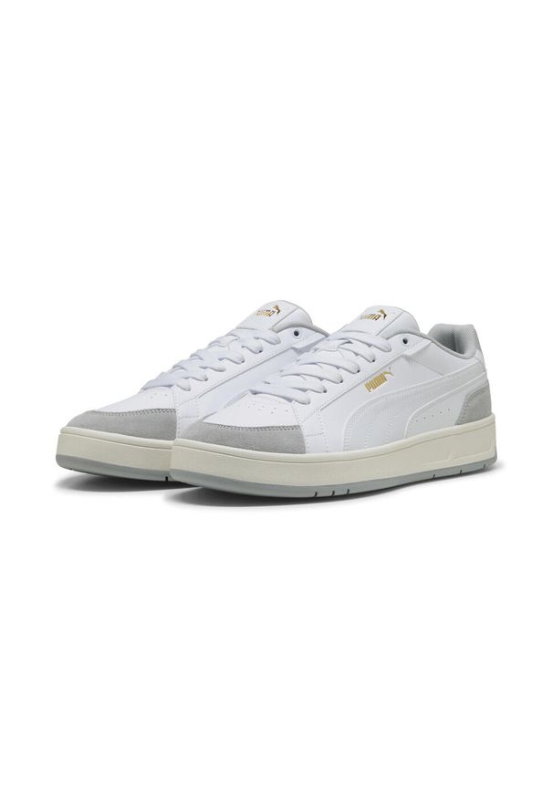 Puma - Sneakersy unisex Court Classico Sport PUMA White Cool Light Gray. Kolor: biały, wielokolorowy, szary. Materiał: zamsz
