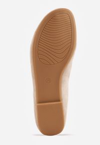 Renee - Beżowe Balerinki z Imitacji Zamszu w Stylu Basic Saraphiele. Okazja: na randkę. Kolor: beżowy. Materiał: zamsz #5