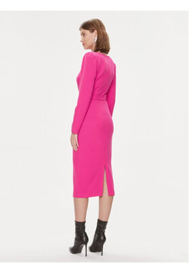 Nissa Sukienka koktajlowa RZ14405 Różowy Slim Fit. Kolor: różowy. Materiał: syntetyk. Styl: wizytowy