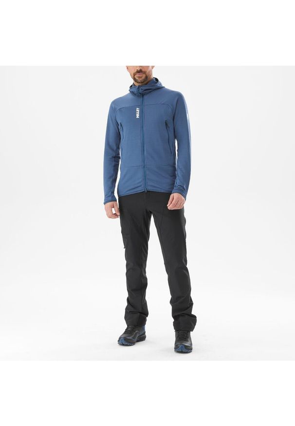 Bluza turystyczna męska Millet Fusion Grid Hoodie active fit POLARTEC Powergrid. Kolor: niebieski. Materiał: tkanina. Sport: turystyka piesza