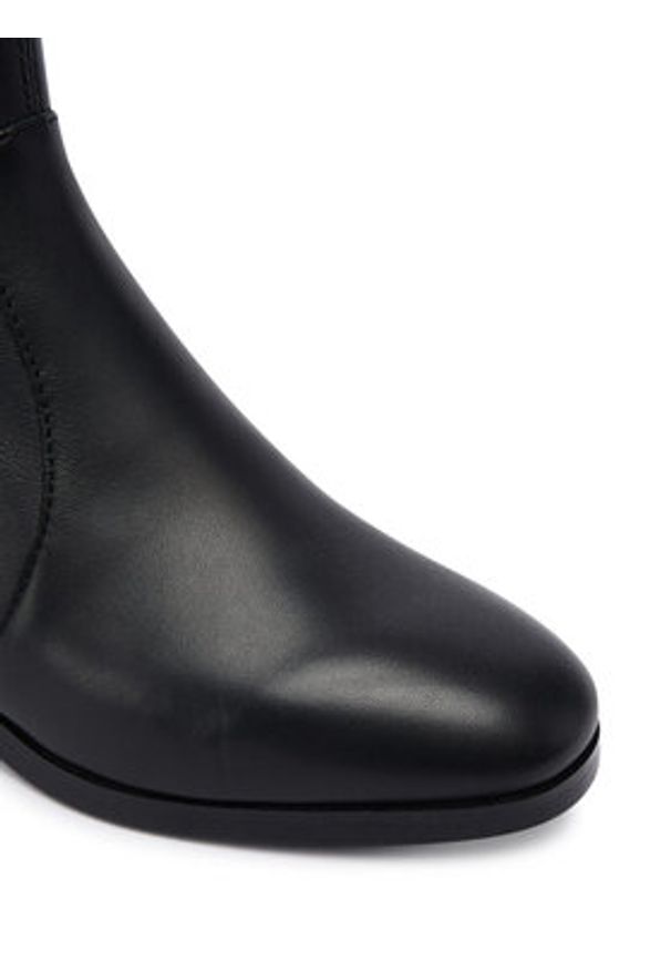 TOMMY HILFIGER - Tommy Hilfiger Botki Th Stretch Leather Bootie FW0FW08860 Czarny. Kolor: czarny. Materiał: skóra