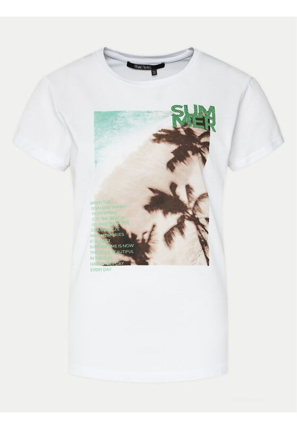 Marc Aurel T-Shirt 7564 7000 73736 Biały Regular Fit. Kolor: biały. Materiał: bawełna
