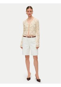 Vero Moda Kardigan Lola 10337188 Beżowy Regular Fit. Kolor: beżowy. Materiał: bawełna #6