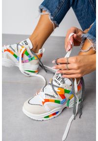 Casu - Beżowe buty sportowe sneakersy sznurowane casu 20g5/w. Kolor: beżowy, wielokolorowy #2