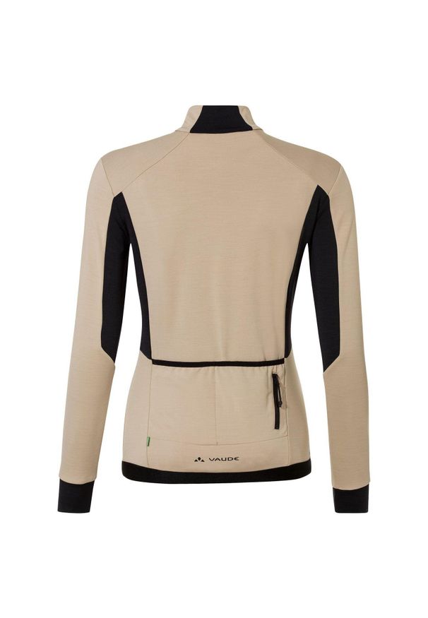 Vaude - Damska bluzka z długim rękawem z połową zamka VAUDE Kuro. Kolor: beżowy. Długość rękawa: długi rękaw. Długość: długie. Sport: kolarstwo