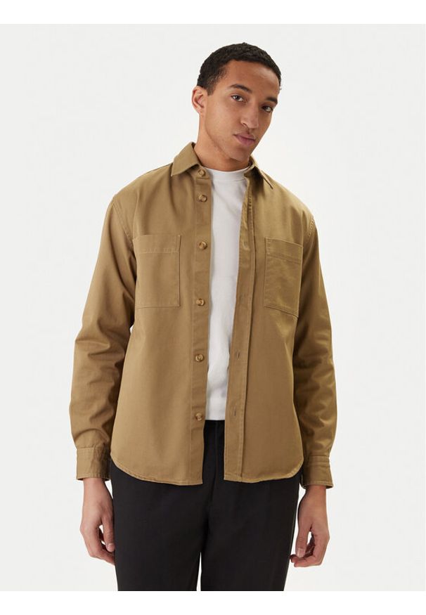 BOSS Koszula H-Owen 50556121 Khaki Relaxed Fit. Kolor: brązowy. Materiał: bawełna