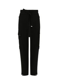 MONCLER - Czarne spodnie cargo. Kolor: czarny. Materiał: bawełna, materiał, wiskoza #4
