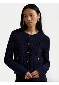 Polo Ralph Lauren Kardigan 211978312501 Granatowy Regular Fit. Typ kołnierza: polo. Kolor: niebieski. Materiał: wełna #1
