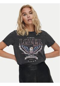 only - ONLY T-Shirt Lucy 15215721 Szary Regular Fit. Kolor: szary. Materiał: bawełna #6