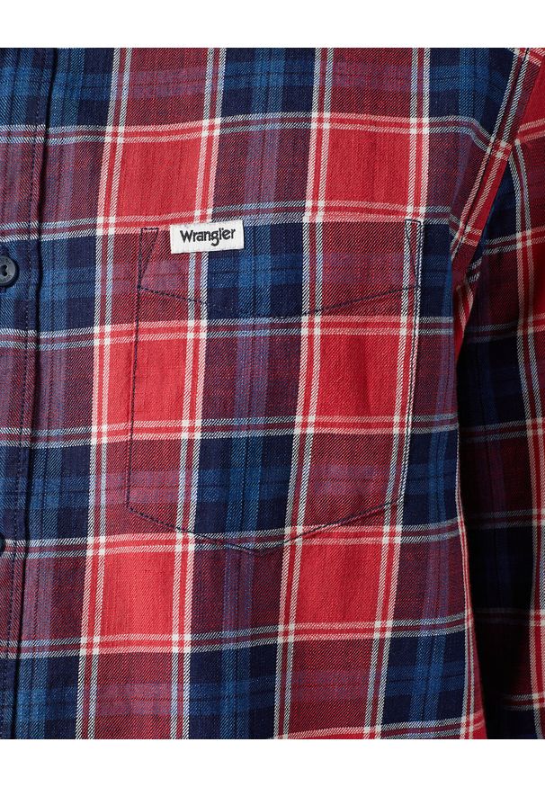 Wrangler - WRANGLER MĘSKA KOSZULA LS 1 PKT SHIRT RED INDIGO 112350396 W5A9017325