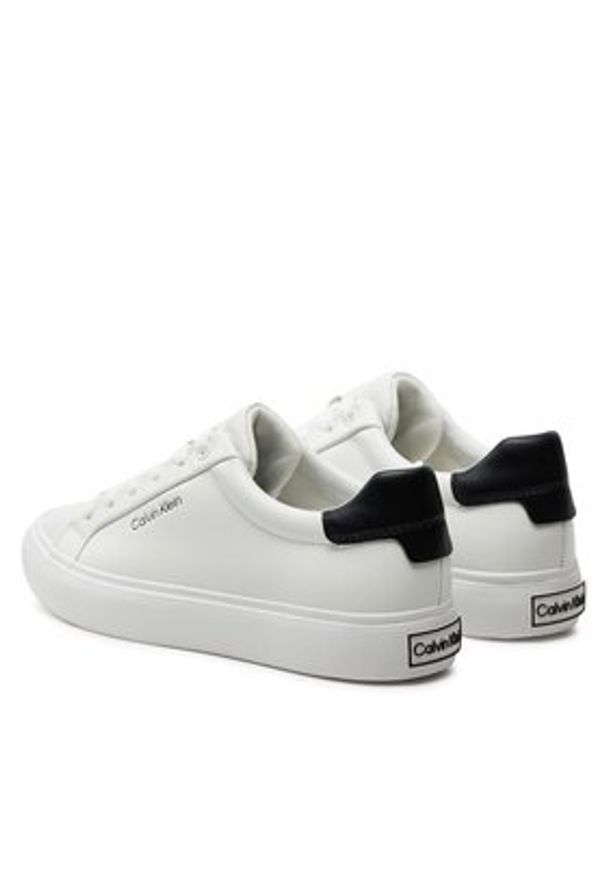 Calvin Klein Sneakersy Vulcanized Lace Up Lth HW0HW02037 Biały. Kolor: biały. Materiał: skóra