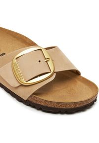 Birkenstock Klapki Madrid Big Buckle Lenb 1024009 Beżowy. Kolor: beżowy. Materiał: nubuk, skóra #4