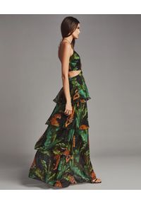 RETROFETE - Sukienka z egzotycznym wzorem Paulina. Kolor: zielony. Długość rękawa: na ramiączkach. Styl: wakacyjny. Długość: maxi #9