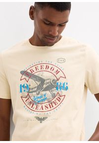 bonprix - T-shirt z czystej bawełny organicznej. Kolor: beżowy. Materiał: bawełna #3