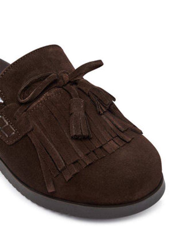 Steve Madden Klapki Maurea 11005586 Brązowy. Kolor: brązowy. Materiał: skóra, zamsz
