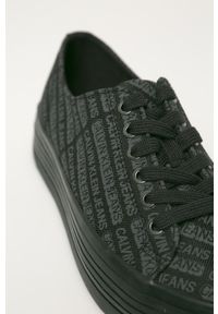 Calvin Klein Jeans - Tenisówki. Zapięcie: sznurówki. Kolor: czarny. Materiał: syntetyk, materiał, guma. Szerokość cholewki: normalna. Obcas: na obcasie. Wysokość obcasa: średni #4