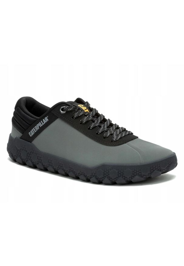 CATerpillar - Buty na co dzień męskie CATERPILLAR HEX+ skóra. Okazja: na co dzień. Kolor: szary. Materiał: skóra
