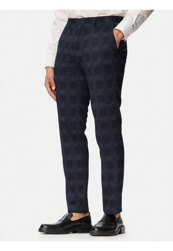 Hugo - HUGO Chinosy Hesten263X-H 50565367 Granatowy Slim Fit. Kolor: niebieski. Materiał: syntetyk