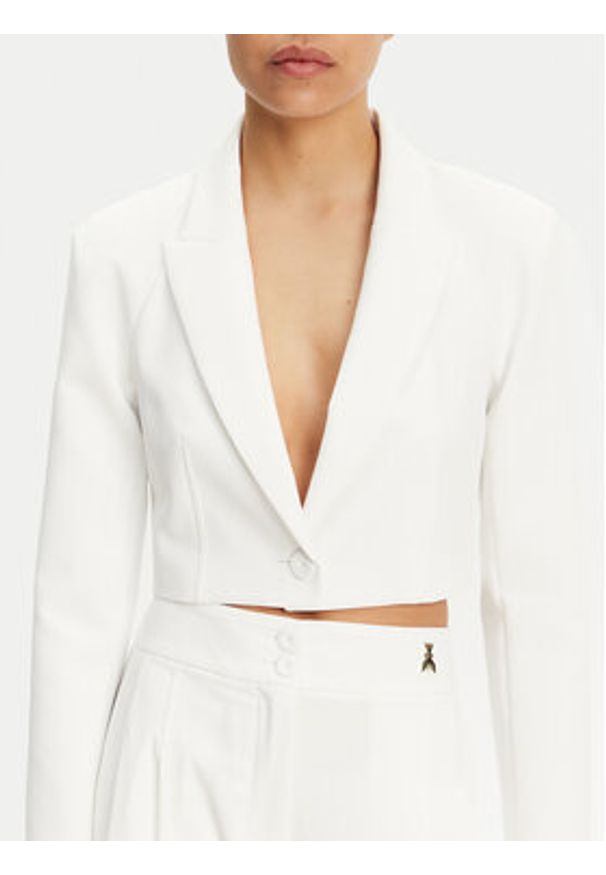 Patrizia Pepe Marynarka 2S1531 A411 Biały Regular Fit. Kolor: biały. Materiał: syntetyk