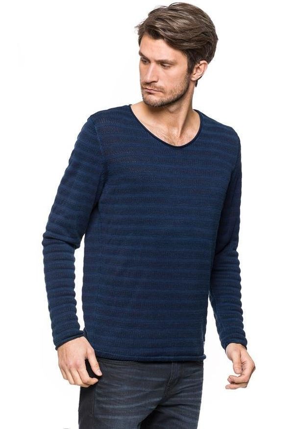Tom Tailor - MĘSKI SWETER TOM TAILOR INDIGO SWEATER 3019542.00.12 COL. 6889. Styl: elegancki