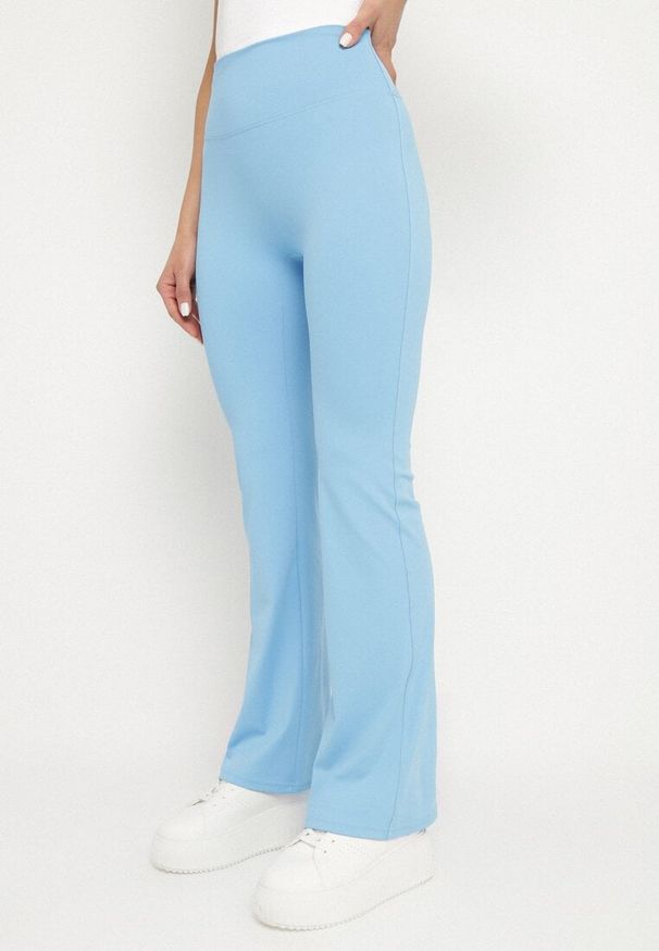 Born2be - Niebieskie Legginsy Typu Dzwony z Wysokim Stanem Orralise. Okazja: na co dzień. Stan: podwyższony. Kolor: niebieski. Styl: casual