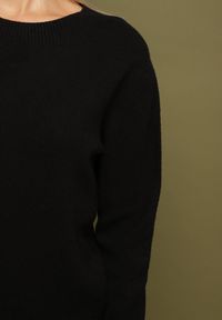 Born2be - Czarny Klasyczny Sweter z Wiskozą i Wełną Norpine. Okazja: na co dzień. Kolor: czarny. Materiał: wełna, wiskoza. Styl: klasyczny #5