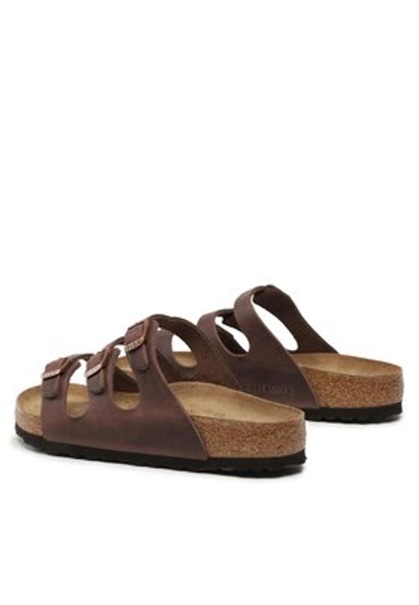 Birkenstock Klapki Florida 53901 Brązowy. Kolor: brązowy. Materiał: skóra