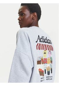 Adidas - adidas Bluza Farmers Market Graphic JM4210 Szary Loose Fit. Kolor: szary. Materiał: bawełna