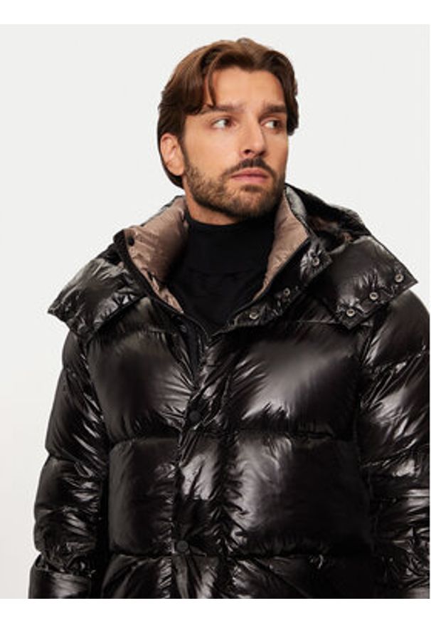 Hetrego - Hetregó Kurtka puchowa Justin 8N562 Czarny Regular Fit. Kolor: czarny. Materiał: syntetyk