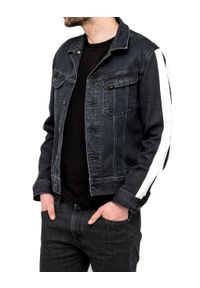 Lee - LEE SLIM RIDER RETRO MĘSKA KURTKA JEANSOWA BASELINE BLACK L89RRGAW 112123902. Materiał: jeans. Styl: retro