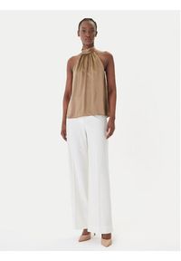Hugo - HUGO Spodnie materiałowe Huzili 50558131 Écru Wide Leg. Kolor: kremowy. Materiał: syntetyk, wiskoza #2
