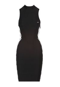 Born2be - Czarna Sukienka Corraenia. Kolor: czarny. Materiał: materiał. Wzór: gładki, aplikacja. Typ sukienki: proste. Styl: glamour. Długość: mini